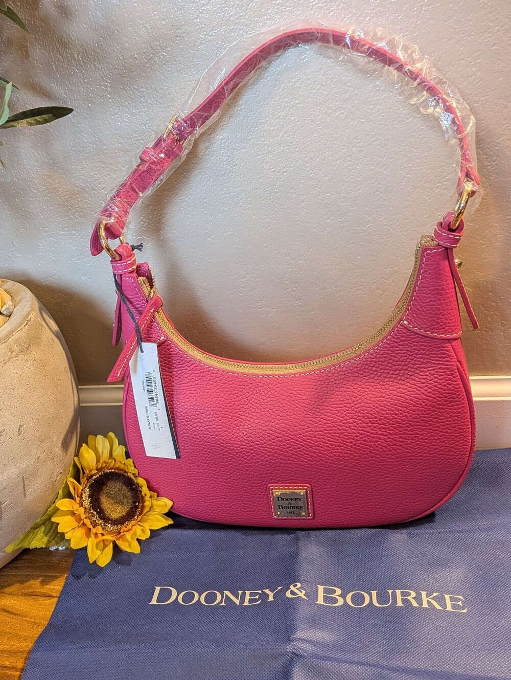 NWT! Dooney & Bourke Large Lucca Leather Hobo in FUSHIA